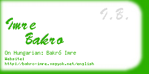 imre bakro business card